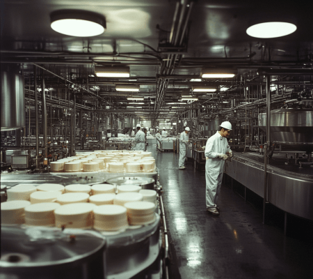 Linha produtiva de queijos